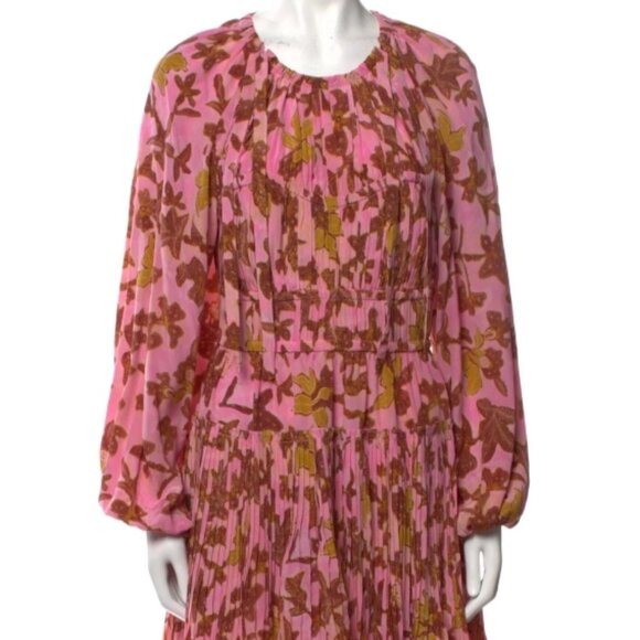 SOLD NWOT ULLA JOHNSON Sefia Silk Mini Dress in Hibiscus S $695 - Picture 11 of 13